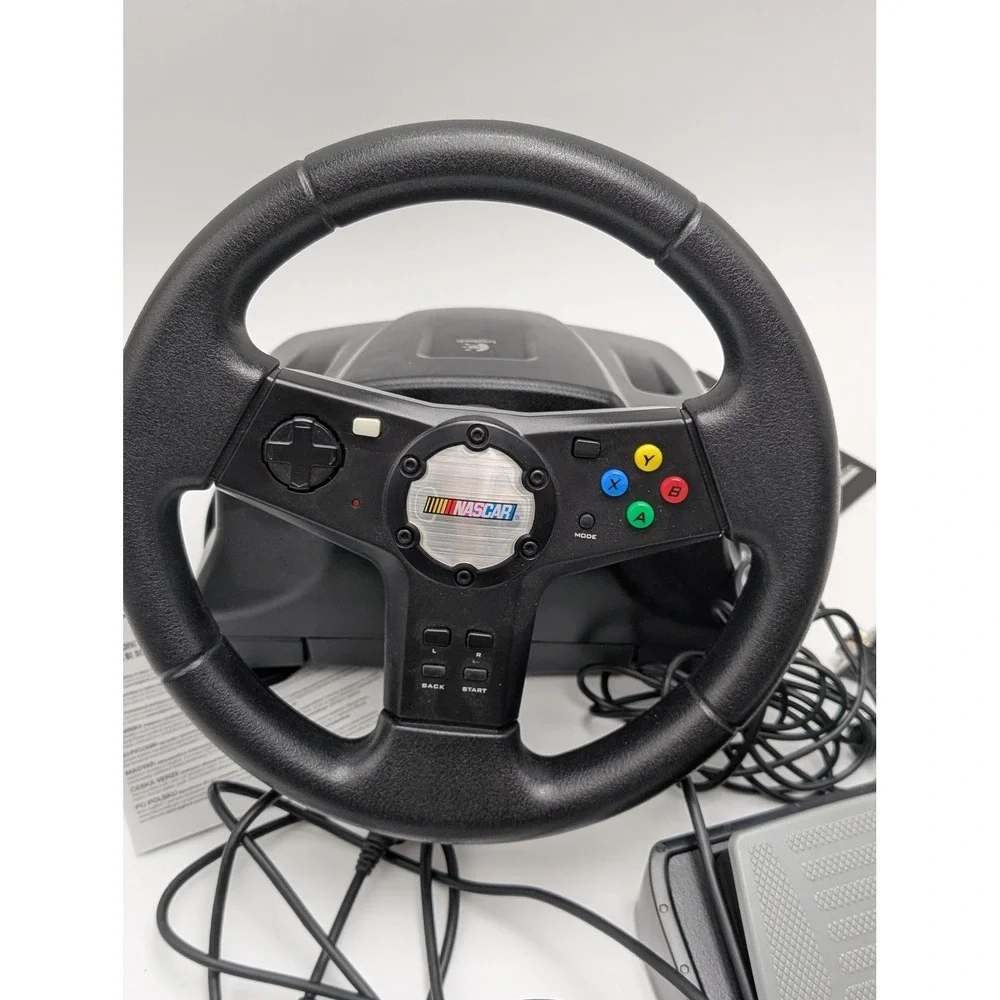 Logitech NASCAR Racing Wheel Xbox Original Black Wired Controller Pedals Boxed